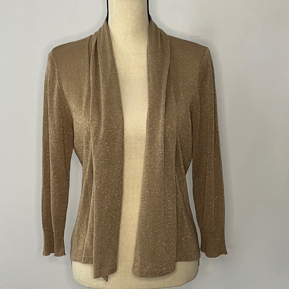 Vintage Sweaterworks Metallic Rayon Open Cardigan Size M - Picture 1 of 6